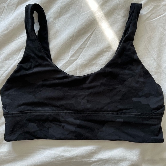 Lululemon Athletica Black Patterned Sports Bra - Picture 1 of 4